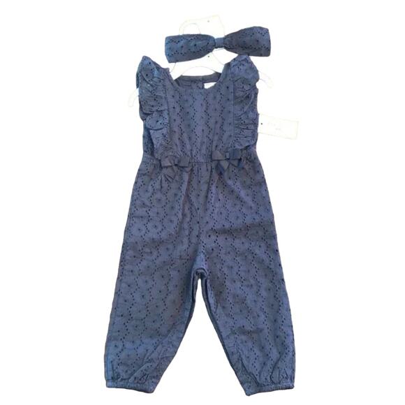 NWT Max Studio Kids Eyelet Romper & Headband - Picture 1 of 8